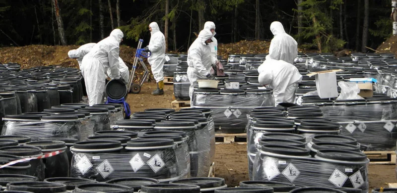 Склад часовага захоўвання непрыдатных пестыцыдаў у Слонімскім раёне. Фота: euprojects.by