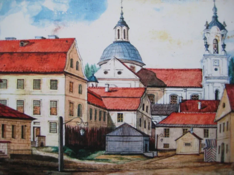 Двор гродненской тюрьмы на рисунке Наполеона Орды - здесь сидел англичанин Фортескью Андерсон