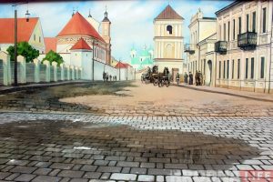 Во дворе торгового центра ABC появился большой рисунок с видами старого Гродно Во дворе торгового центра ABC появился большой рисунок с видами старого Гродно