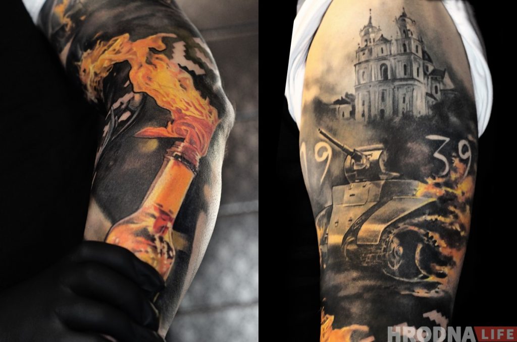 «Смело сражались». Поляк приехал в Гродно делать татуировку посвященную обороне города в 1939 году 