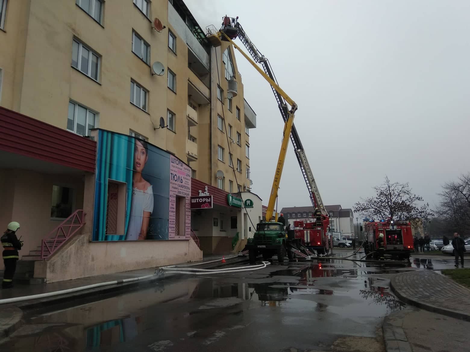 В центре Гродно горело жилое здание (обновлено) пожар 1 Мая