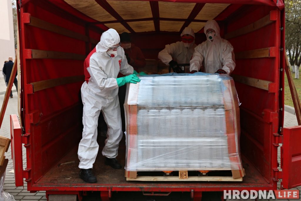 Для борьбы с коронавирусом в Гродно прибыла гуманитарная помощь из Польши