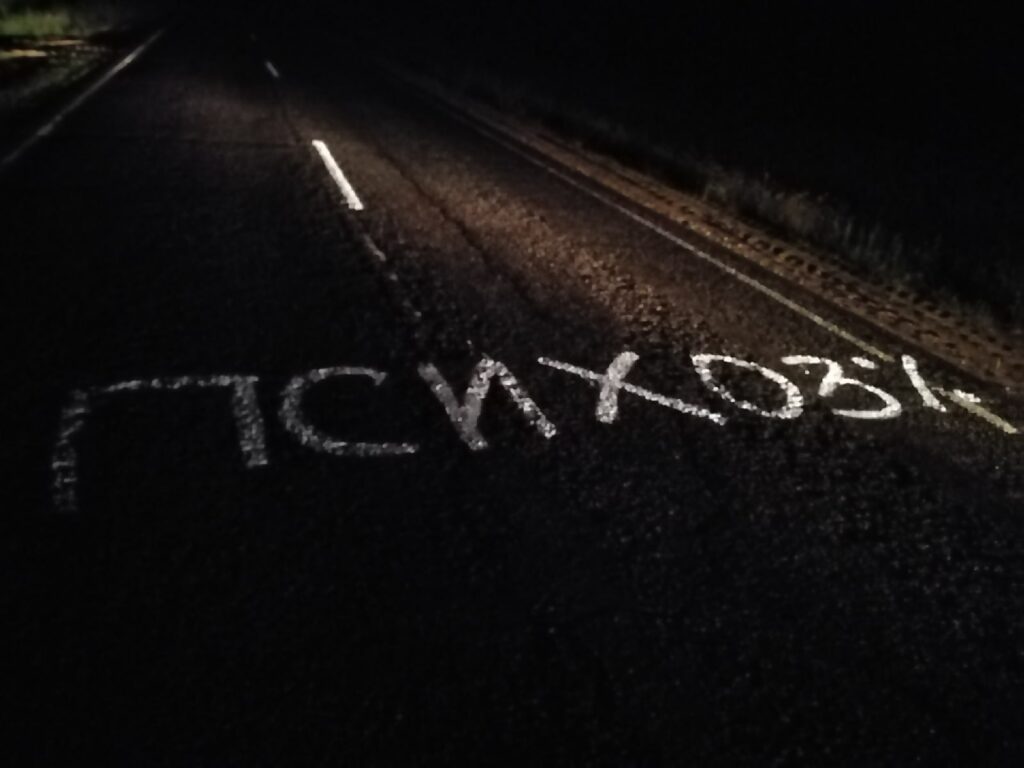 "97%". На дорогах и мосту в Гродно появились протестные надписи к президентским выборам