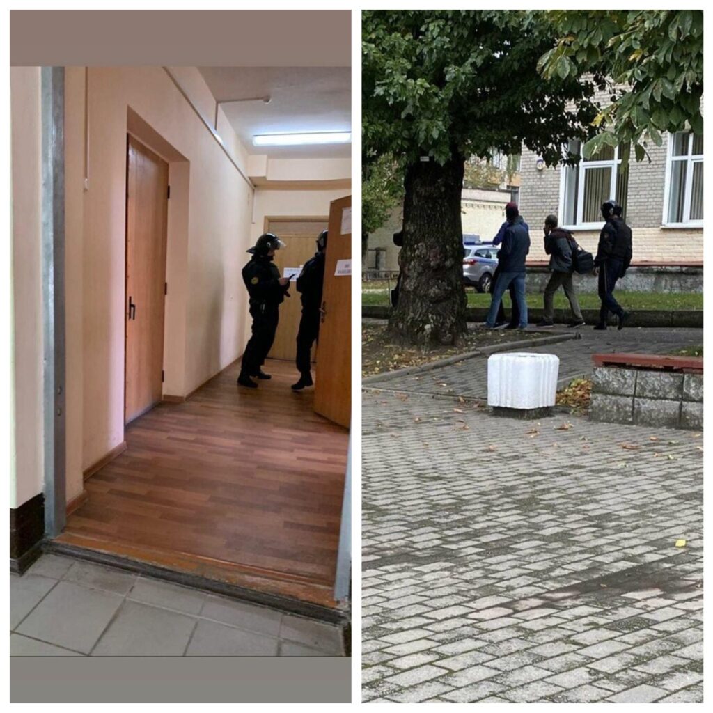 В ГрГУ им.Янки Купалы пришли силовики в форме и задержали человека (обновлено)