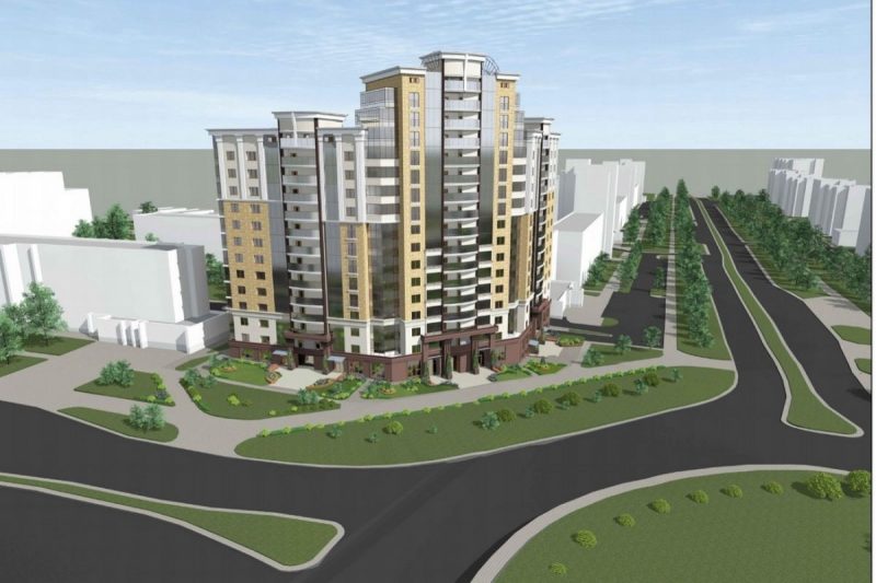 Спорную высотку у «Фиалки» построят в другом месте. Сработал “фактор Караника”? Проект дома у Фиалки на кольце улиц Горького и БЛК. Источник: vgr.by