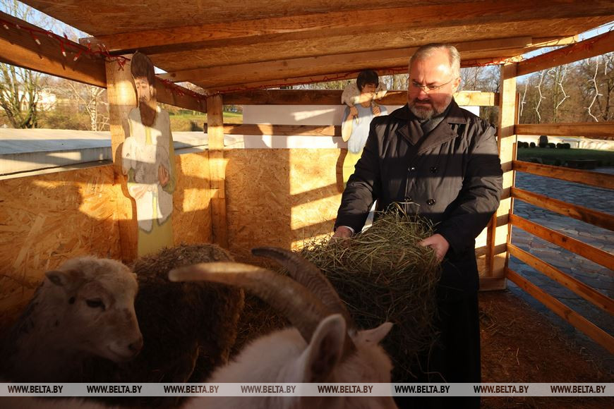 Возле Коложи появился живой вертеп, а к Рождеству в церкви установили копию Даров Волхвов с Афона