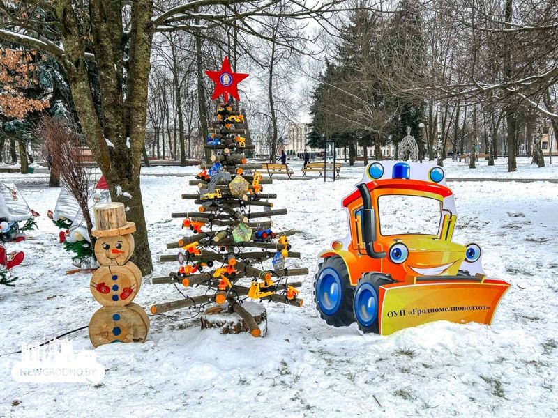 В Гродно открыли аллею из полусотни "дизайнерских" елок: фото