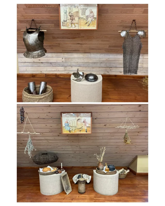 зала ў музеі Лідскага замка, дзе экспанаты можна пакратаць