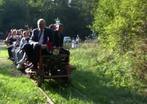 Открытие обновленного маршрута узкоколейки в Озерах