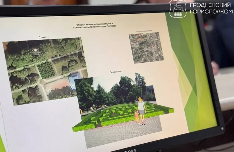 Проект зеленого лабиринта в парке Жилибера.