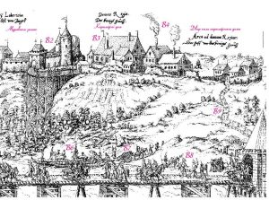 Гродно на гравюре Ганса Адельгаузера и Матиаса Тюндта.