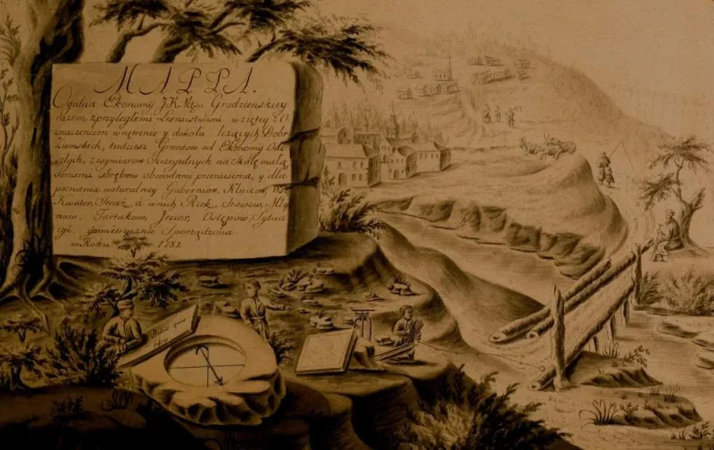 Самые интересные старые карты Гродно за последние 300 лет показывают на выставке в Новом замке Одно из старых изображений Гродно