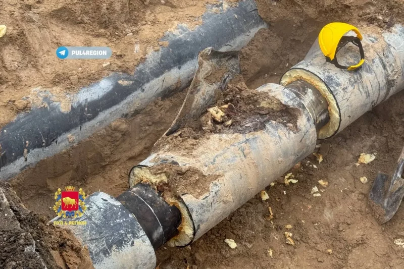 Прарыў трубаправода на Крамко ў Гродне. Фота: аблвыканкам