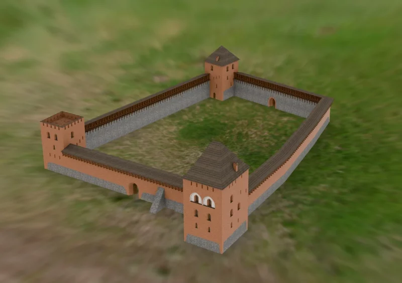 Появилась 3D-реконструкция Кревского замка с третьей башней — вот как это выглядит 
