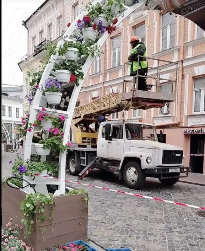 Арки на Советской уже украсили цветами — горожане сравнивают улицу с «маленькой Голландией»