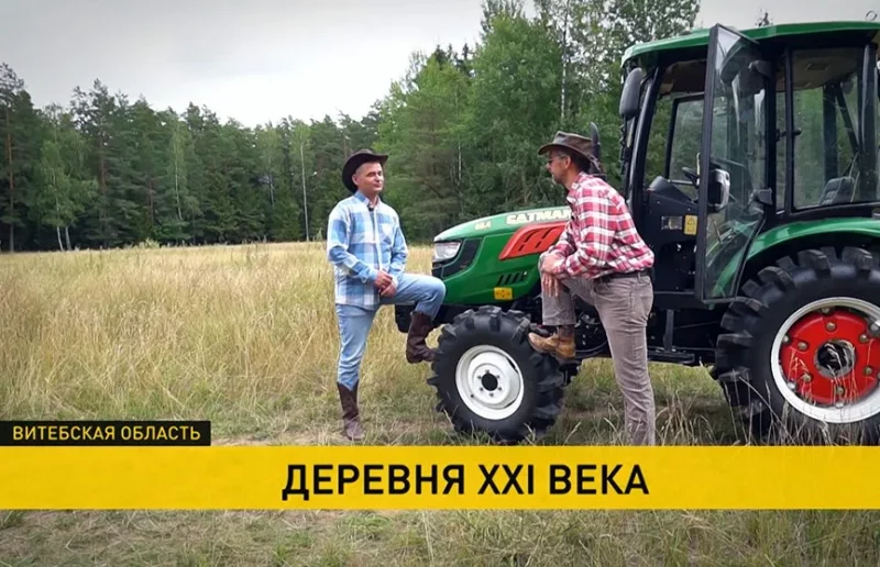 Кадр из репортажа государственного телеканала ОНТ о беларусском фермере