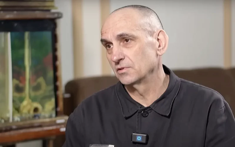 Ежи Живолевский во время интервью для пропагандистов белорусского телевидения. Скриншот с канала "Первый информационный"