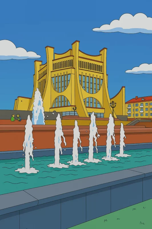 Море желтого цвета: как бы выглядел Гродно в мире «Симпсонов»