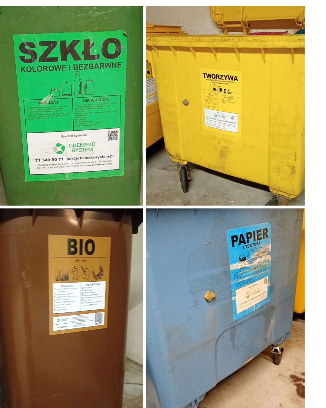 Кантэйнеры для смецця ў Польшчы - як сартаваць смецце правільна ў Польшчы