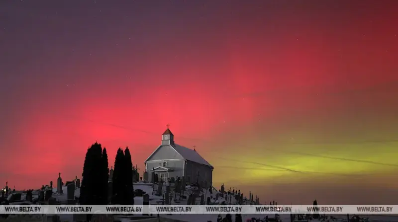 Беларусь накрыла сильная магнитная буря: над Гродно заметили полярное сияние полярное сияние