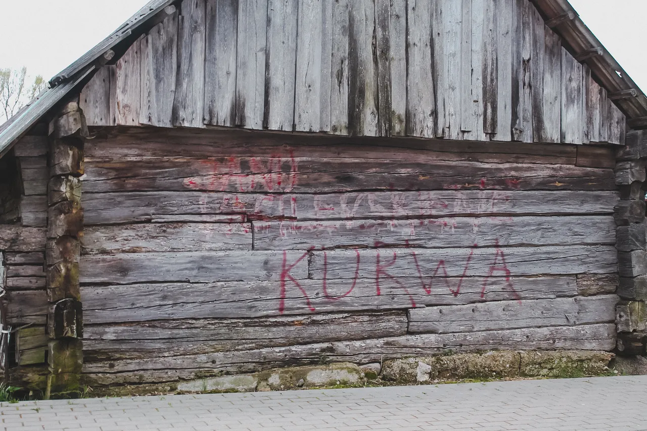 Польскоязычная надпись на стене в Девянишкес. Фото: Hrodna.life