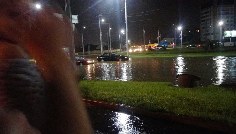 Моцны лівень затапіў Гродна
