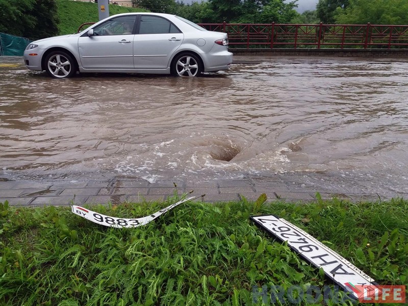 Наступствы моцнага дажджу ў Гродне: зноў затапіла вуліцы