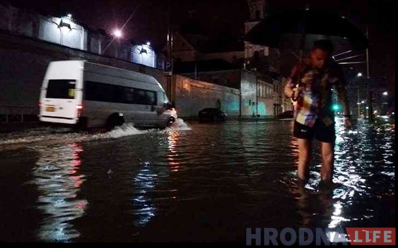 Моцны лівень затапіў Гродна