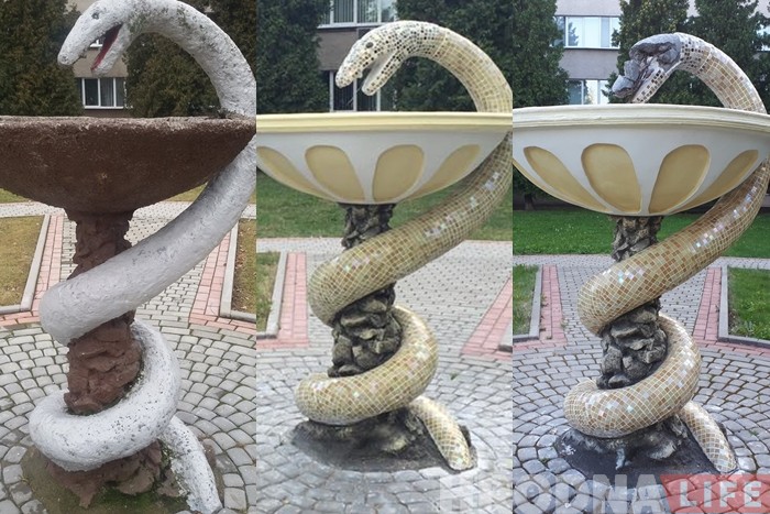 Быццам кувалдай білі: нехта пашкодзіў фантан ля Гродзенскага медуніверсітэта