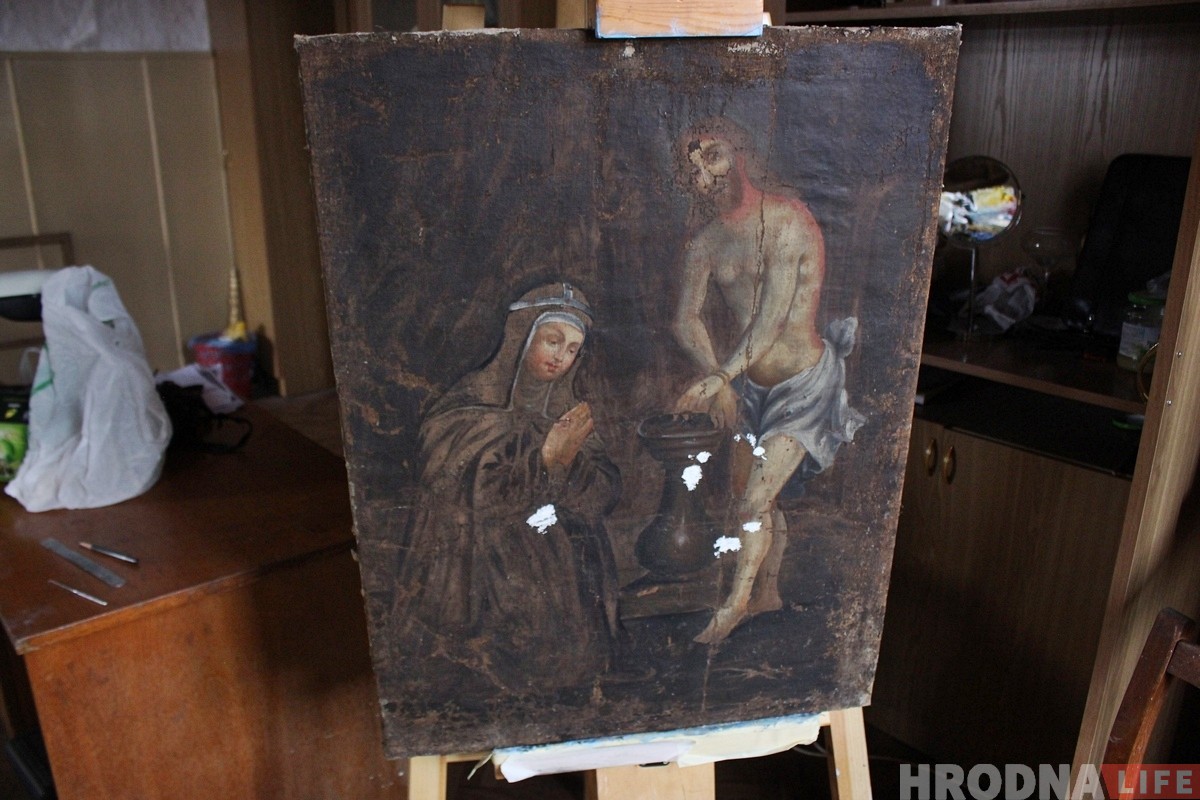 "Стать тенью художника". Гродненский мастер реставрирует картину из Бригитского монастыря