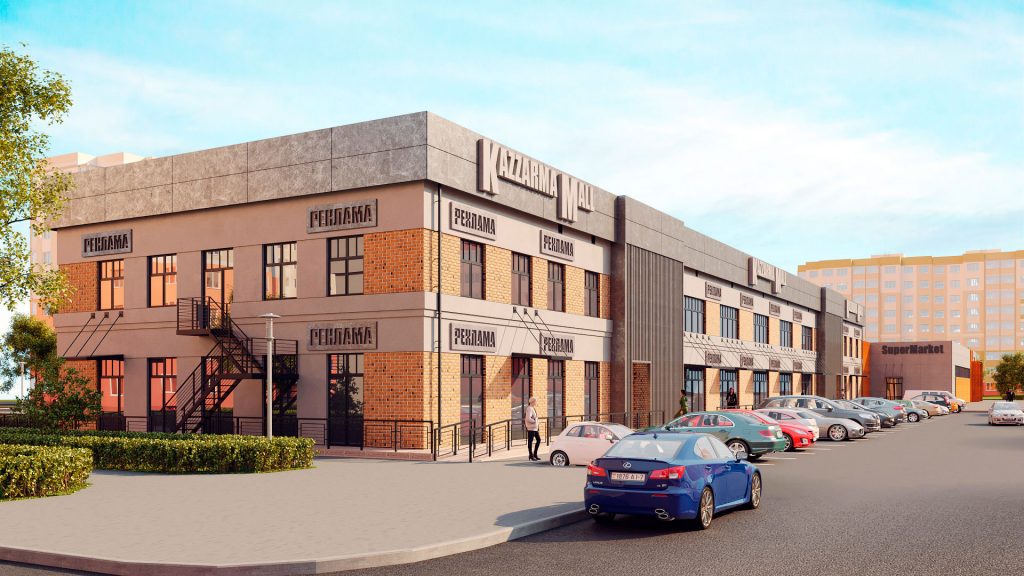 В бывшей казарме на Щорса откроют торговый центр Kazzarma Mall. Так он будет выглядеть