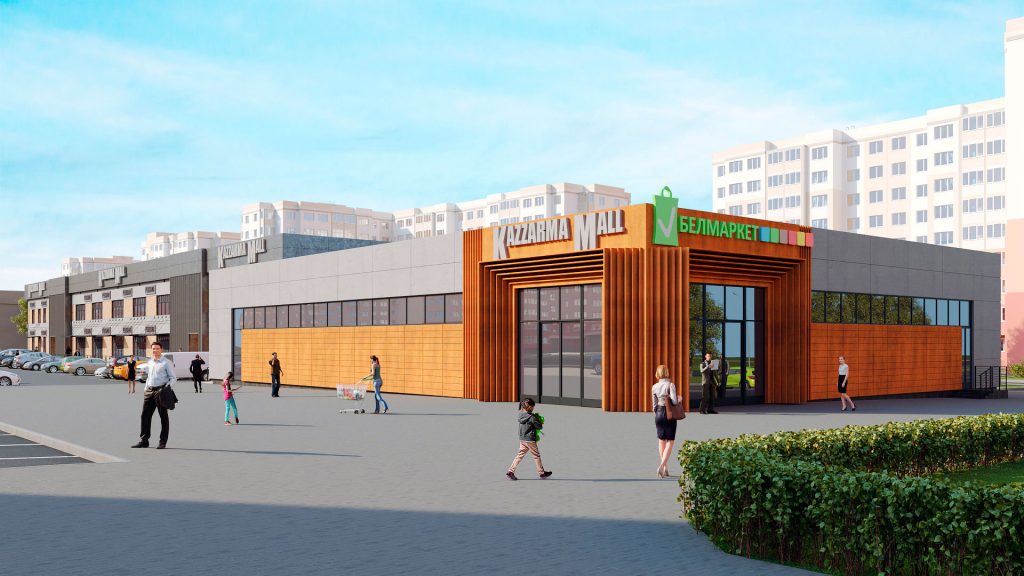 У былой казарме на Шчорса адкрыюць гандлёвы цэнтр Kazzarma Mall. Так ён будзе выглядаць