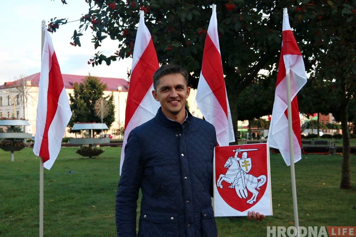 Выбары 2019: у цэнтры Гродна нагадалі пра нацыянальныя сімвалы