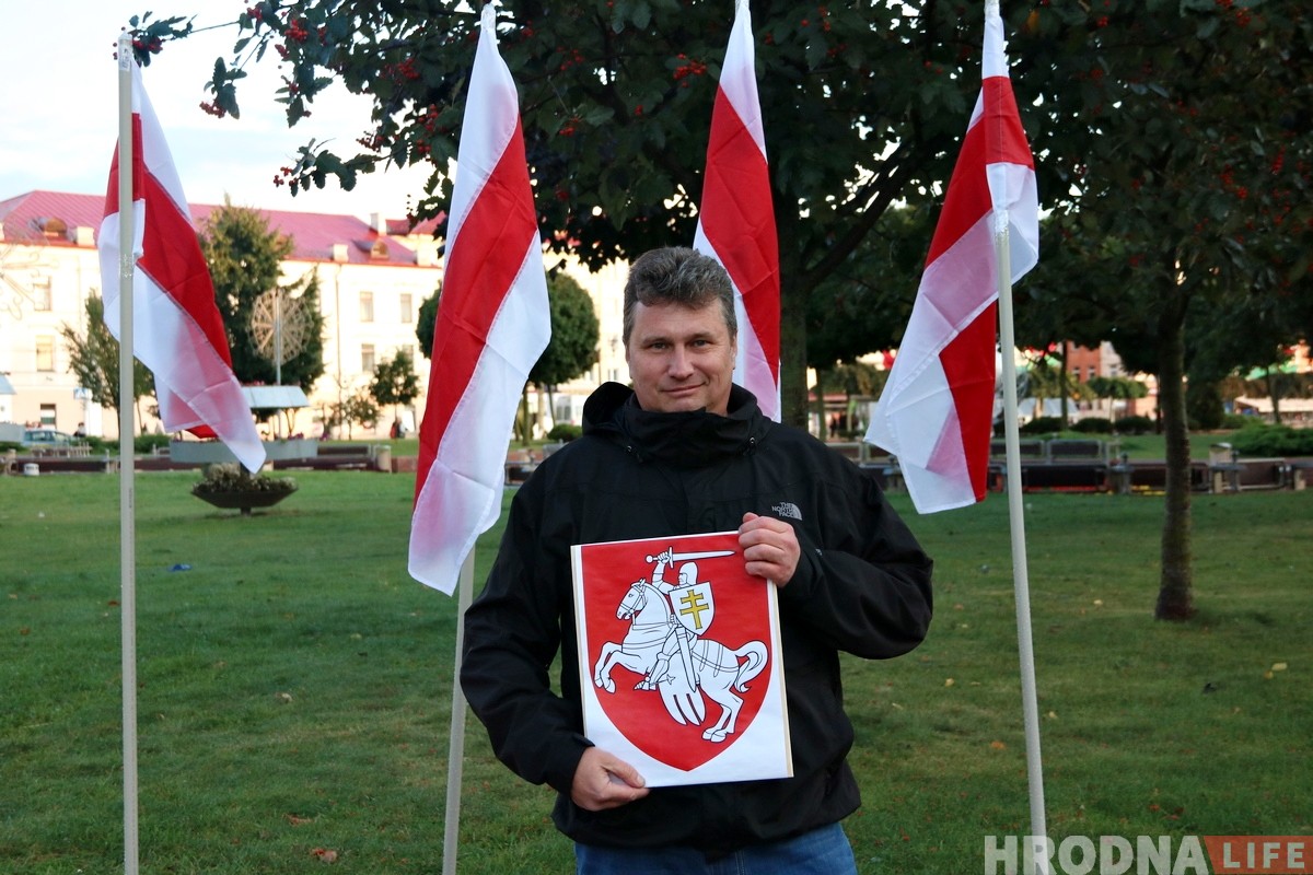 Выбары 2019: у цэнтры Гродна нагадалі пра нацыянальныя сімвалы