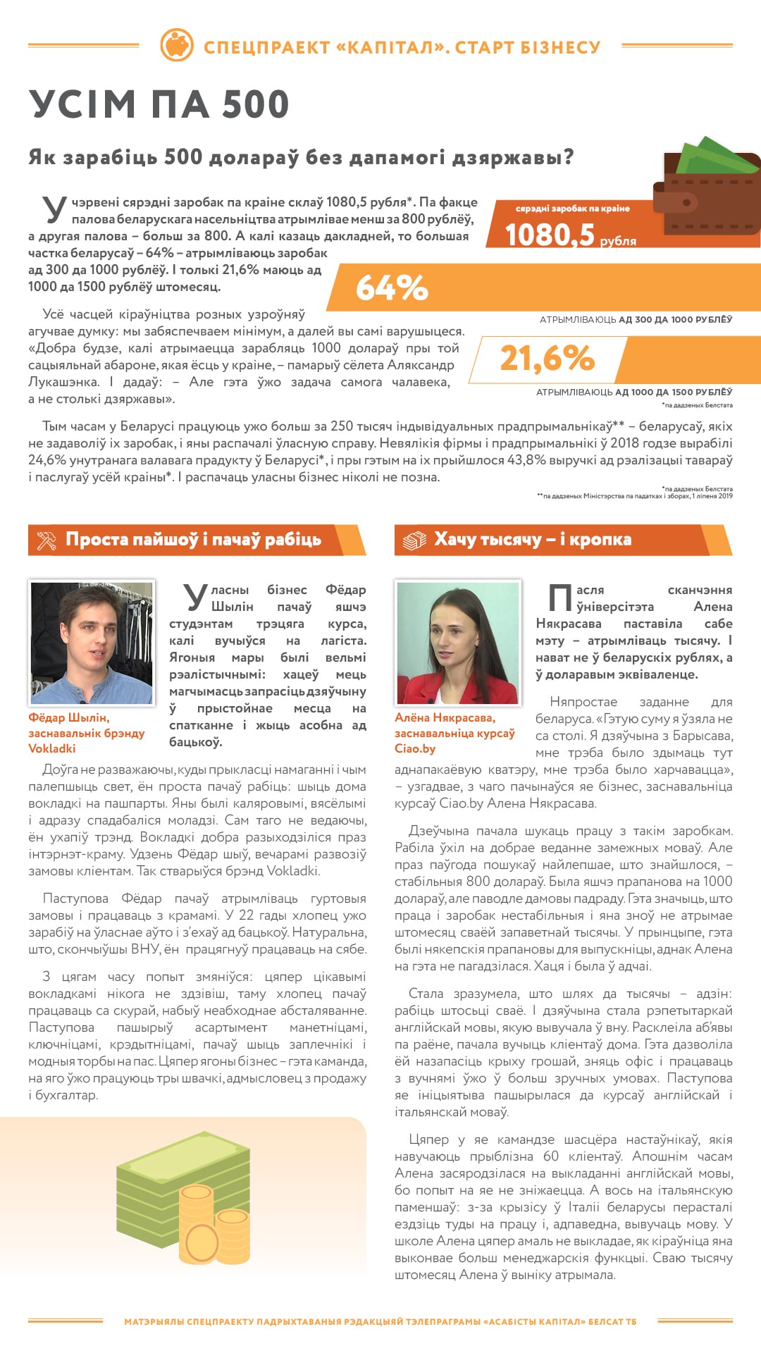 Спецпраект "Капітал": як пачаць бізнес і зарабляць 500 долараў без дапамогі дзяржавы