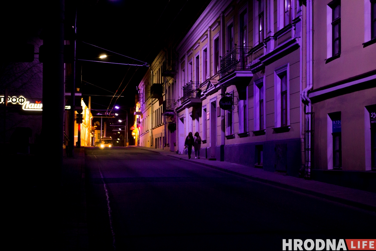 ФОТО: Как выглядит ночной Гродно на выходных во время пандемии