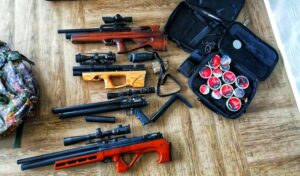 У жыхара вобласці пры вобшуку знайшлі пнеўматычныя вінтоўкі і аптычныя прыцэлы. Яго заключылі пад варту