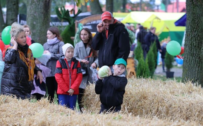 Рыбалка ў фантане, капусны боўлінг і “Цукровыя гульні”: цікавыя моманты з Дажынак у Скідзелі