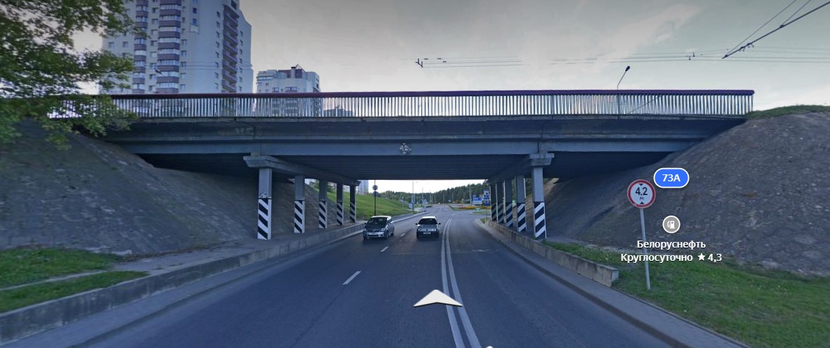 Пуцеправод на вул. Паповіча. Скрыншот Яндекс.Карты