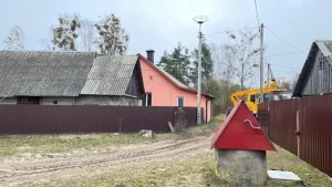 Пад Гроднам буслоў адсяляюць з ліній электраперадач: будзе карысць і людзям, і птушкам Платформа для птушынага гнязда
