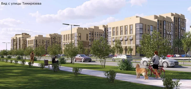 Фота ілюстрацыйнае: від на новы раён з вул. Ціміразева. Імаверна, запланаваны шматпавярховік узвядуць у падобным стылі