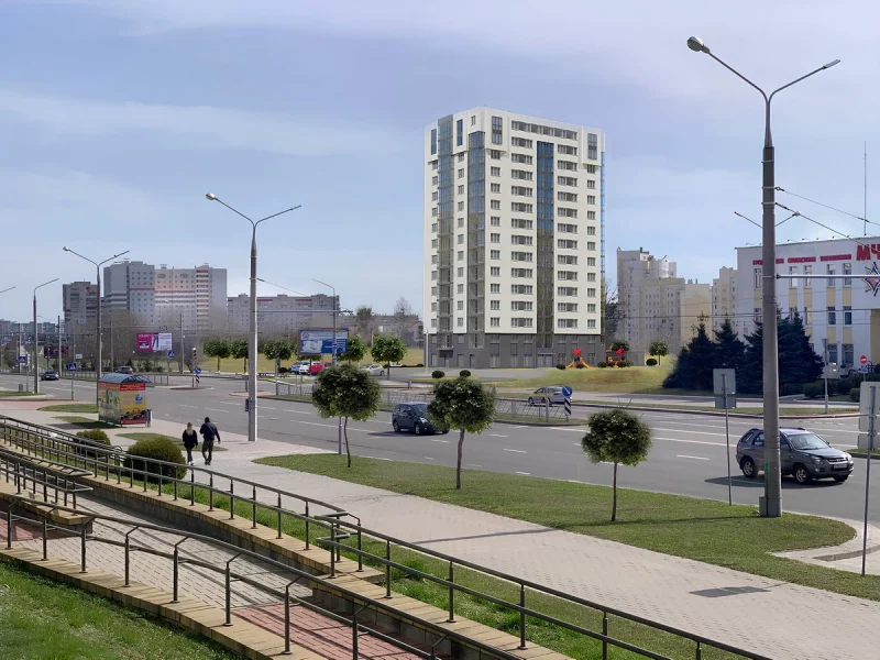 Насупраць Old City пабудуюць 15-павярховы жылы дом. Даведаліся, як ён будзе выглядаць Праект дому на вуліцы Дубко. Крыніца: "ВКЛ-праект"