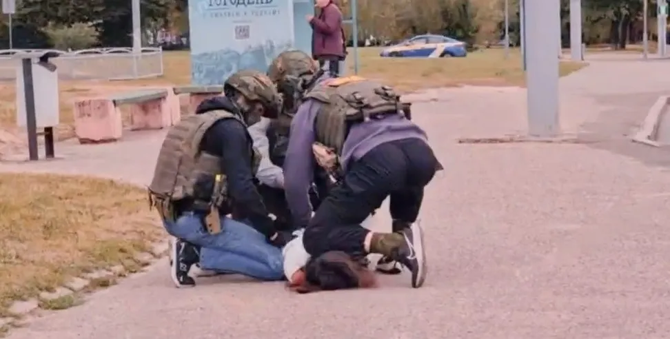 Затрыманне студэнта. Скрыншот Hrodna.life