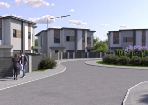 У цэнтры Гродна пабудуюць закрыты квартал таунхаусаў - прадаваць кватэры пачнуць ужо ў студзені Рэндары ЖК "Роял Парк". Крыніца: astostroi.by