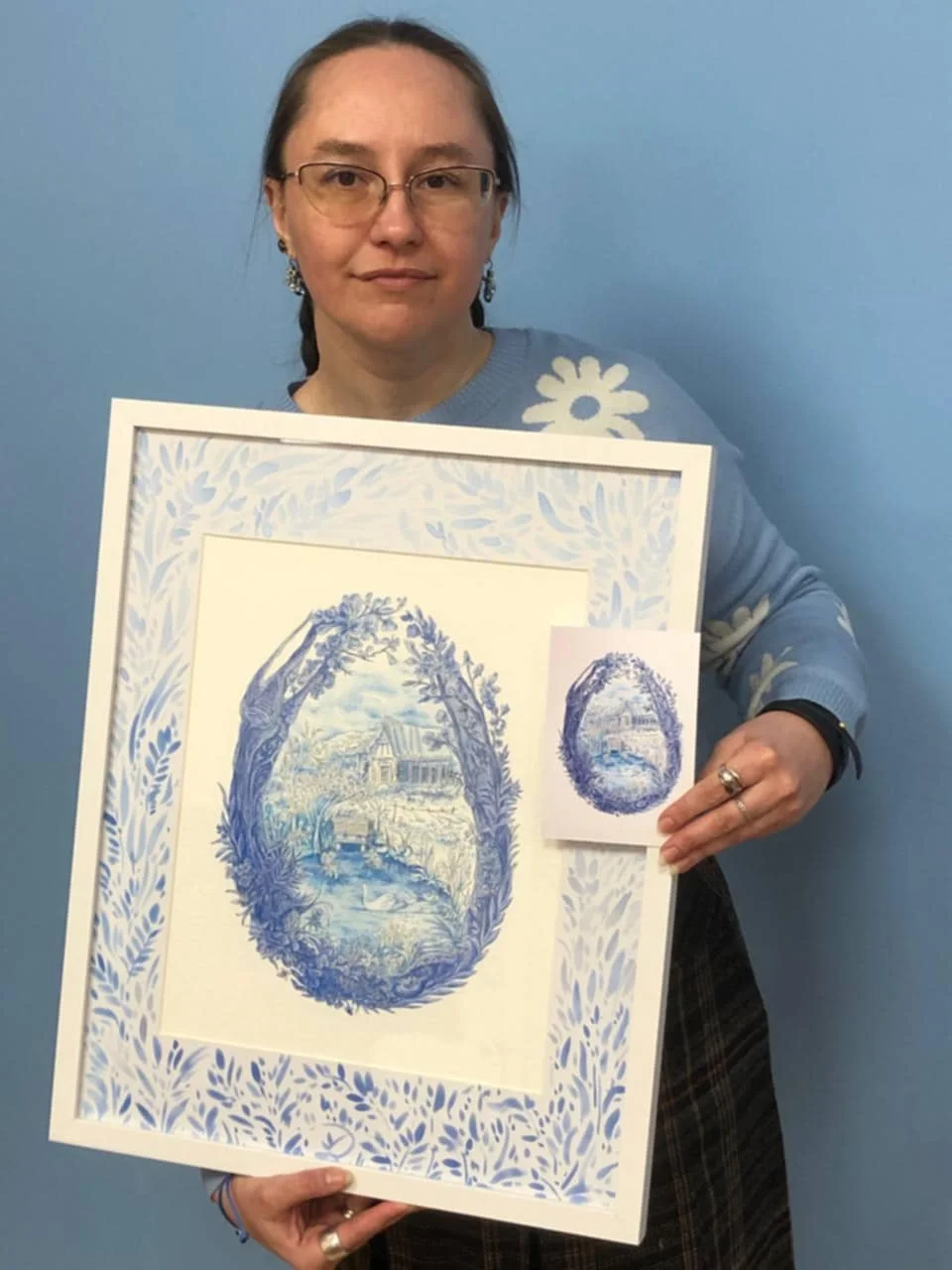 Татьяна Калач со своей картиной. Фото из личного архива