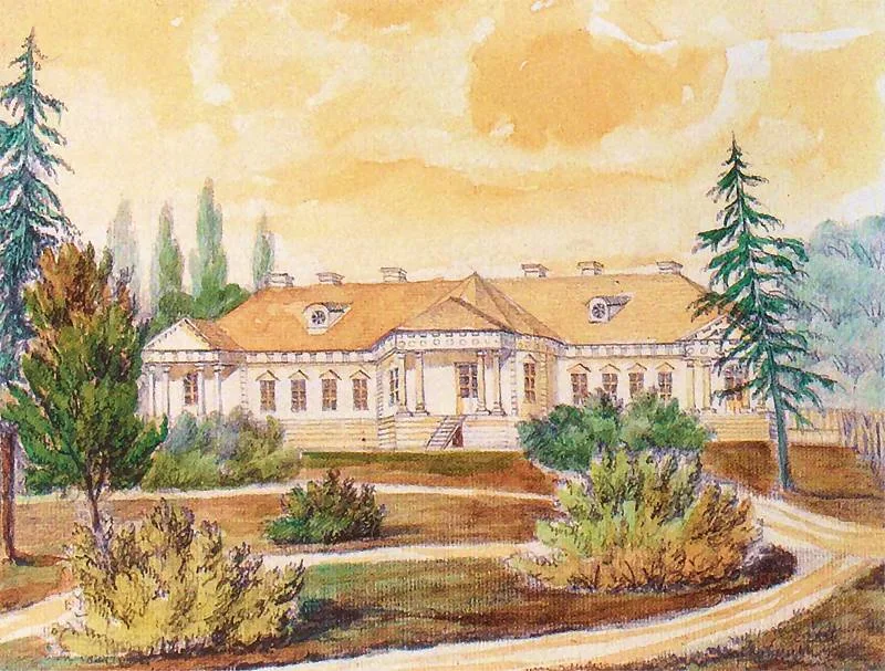 Маёнтак Моладава ў тагачаснай Гродзенскай губерні (сёння — у Брэсцкай вобласці). Малюнак Напалеона Орды